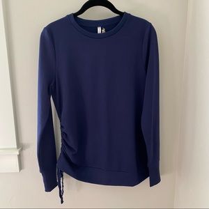 NWT Soft French Terry Sweatshirt Ruched Side Tie, S